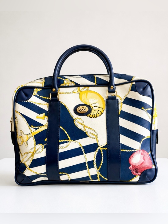 My Good Decision Handbags - Vintage 1990s - My Good Decision - Nautical Scarf Satchel Tote